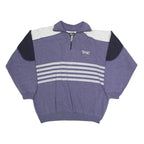 FREE SPORT Womens Purple & Grey Colourblock 1/4 Zip Sweatshirt M Sport Casual