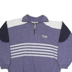 FREE SPORT Womens Purple & Grey Colourblock 1/4 Zip Sweatshirt M Sport Casual