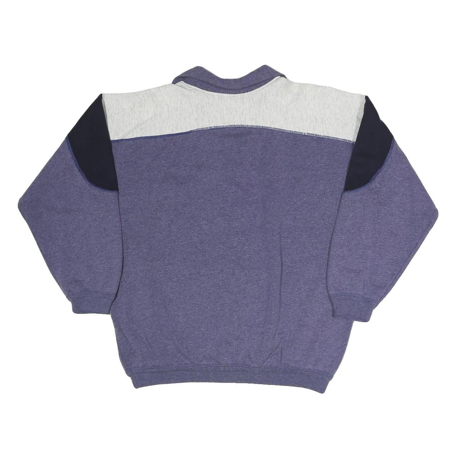 FREE SPORT Womens Purple & Grey Colourblock 1/4 Zip Sweatshirt M Sport Casual