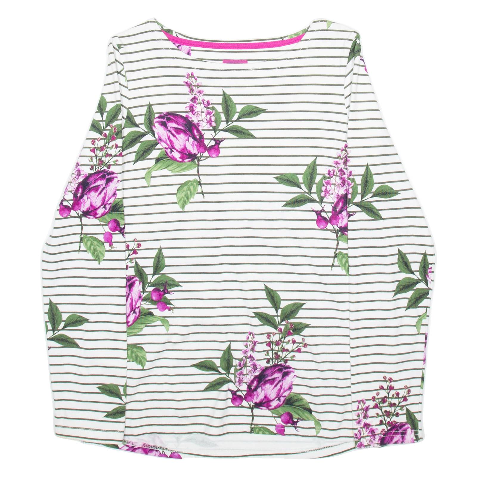 JOULES Womens Patterned Jumper White Striped Tight Knit UK 12