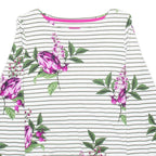 JOULES Womens Patterned Jumper White Striped Tight Knit UK 12