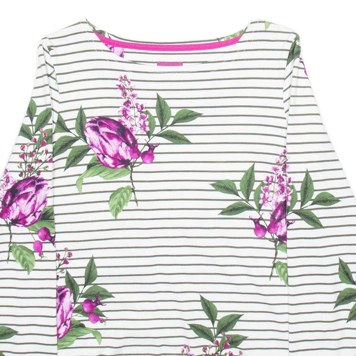 JOULES Womens Patterned Jumper White Striped Tight Knit UK 12