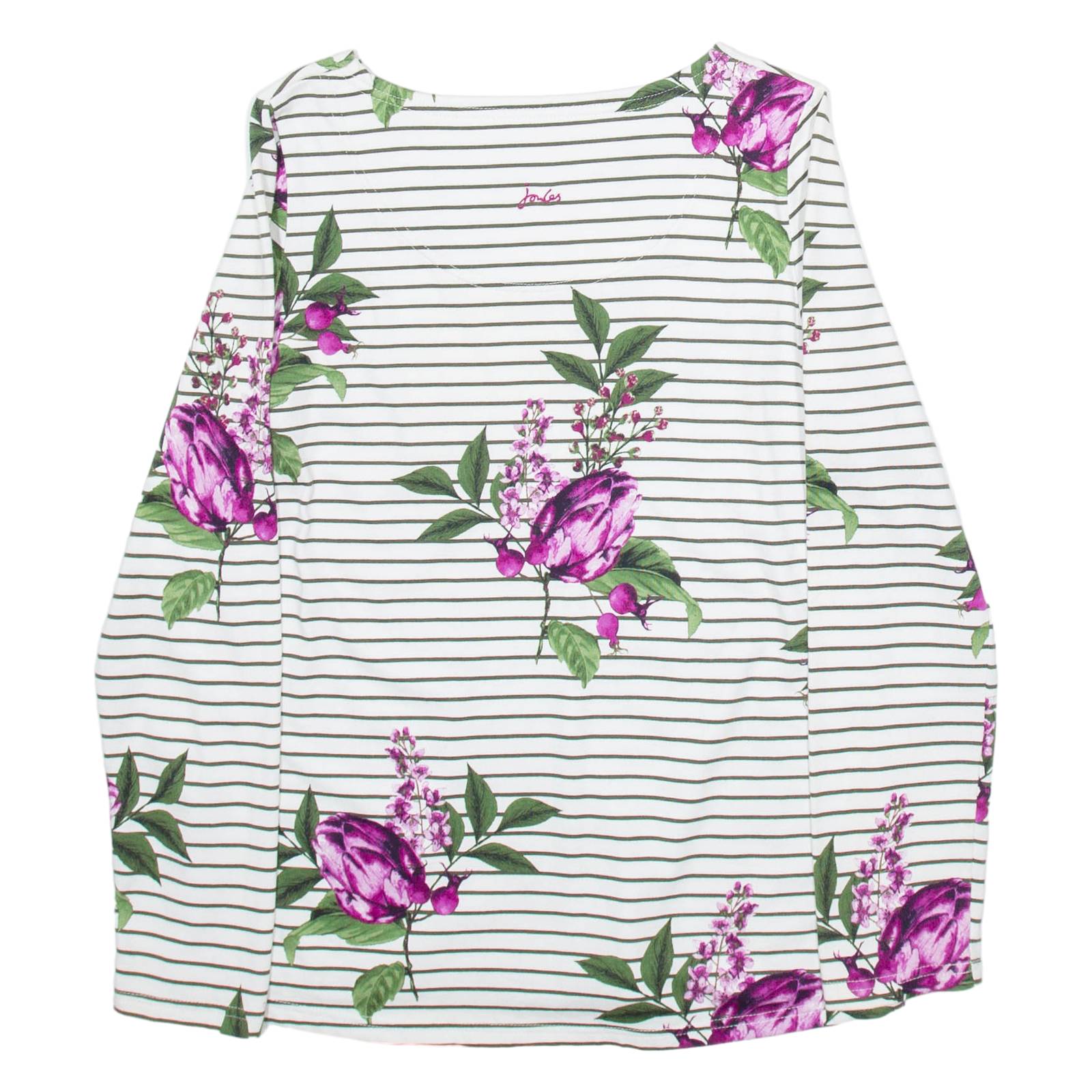 JOULES Womens Patterned Jumper White Striped Tight Knit UK 12