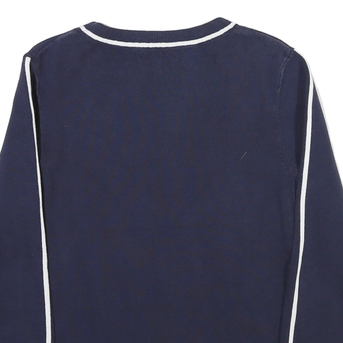 TOMMY HILFIGER Womens Navy Blue Plain Jumper Crew Neck Basic Knit L Stylish