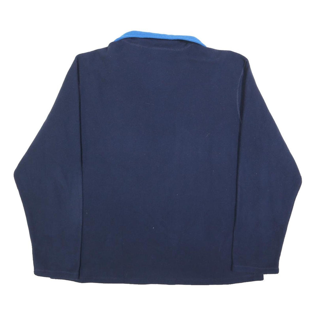 FILA Mens Navy Blue Pullover Plain 1/4 Zip Polyester XL Sports Jumper Cozy