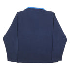 FILA Mens Navy Blue Pullover Plain 1/4 Zip Polyester XL Sports Jumper Cozy