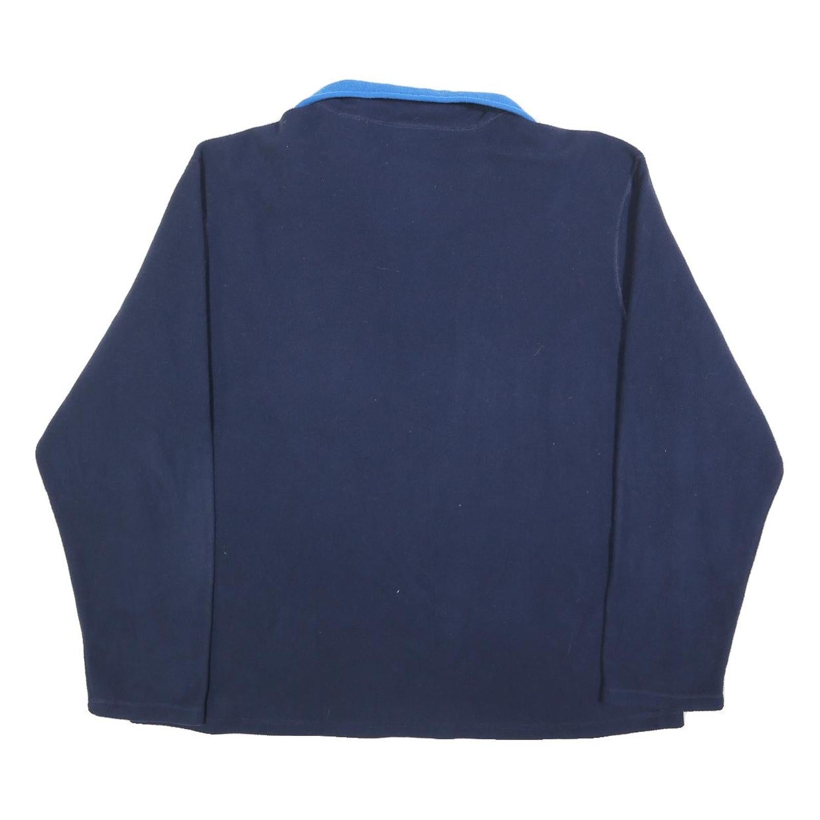 FILA Mens Navy Blue Pullover Plain 1/4 Zip Polyester XL Sports Jumper Cozy