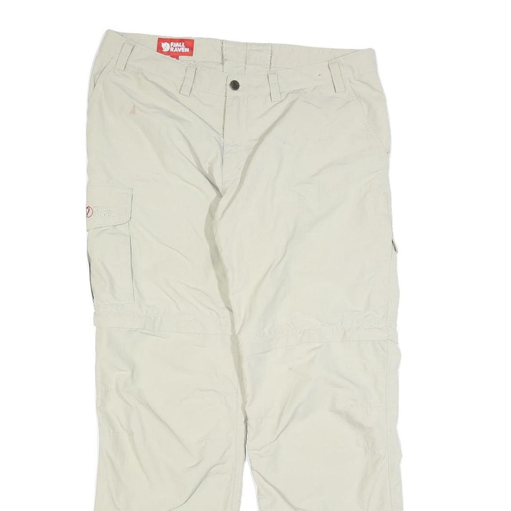 FJALLRAVEN Womens Polyester Blend Beige Regular Cargo Trousers W34 L30 Outdoor