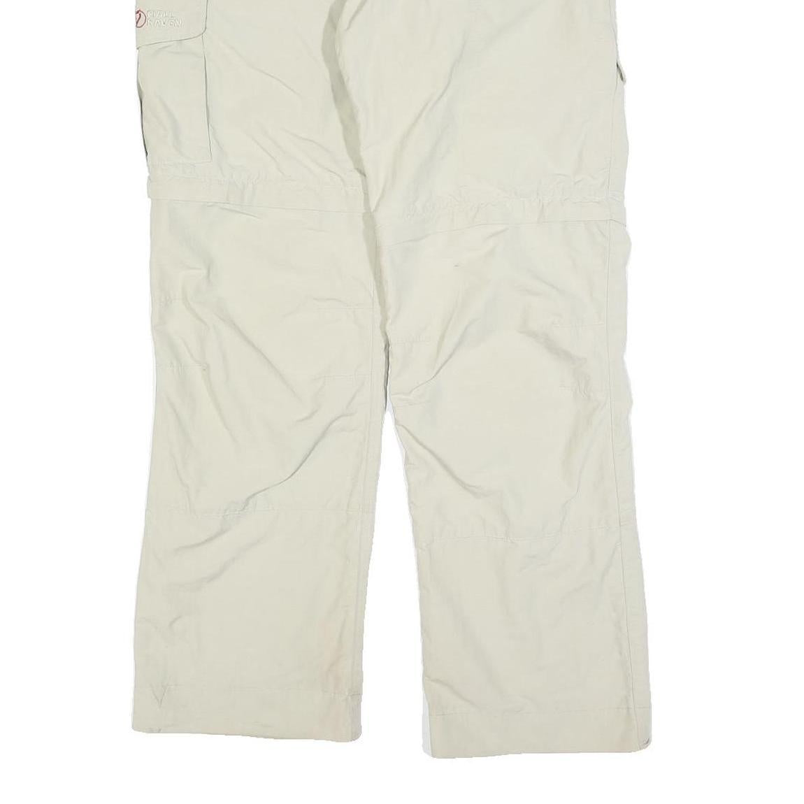 FJALLRAVEN Womens Polyester Blend Beige Regular Cargo Trousers W34 L30 Outdoor