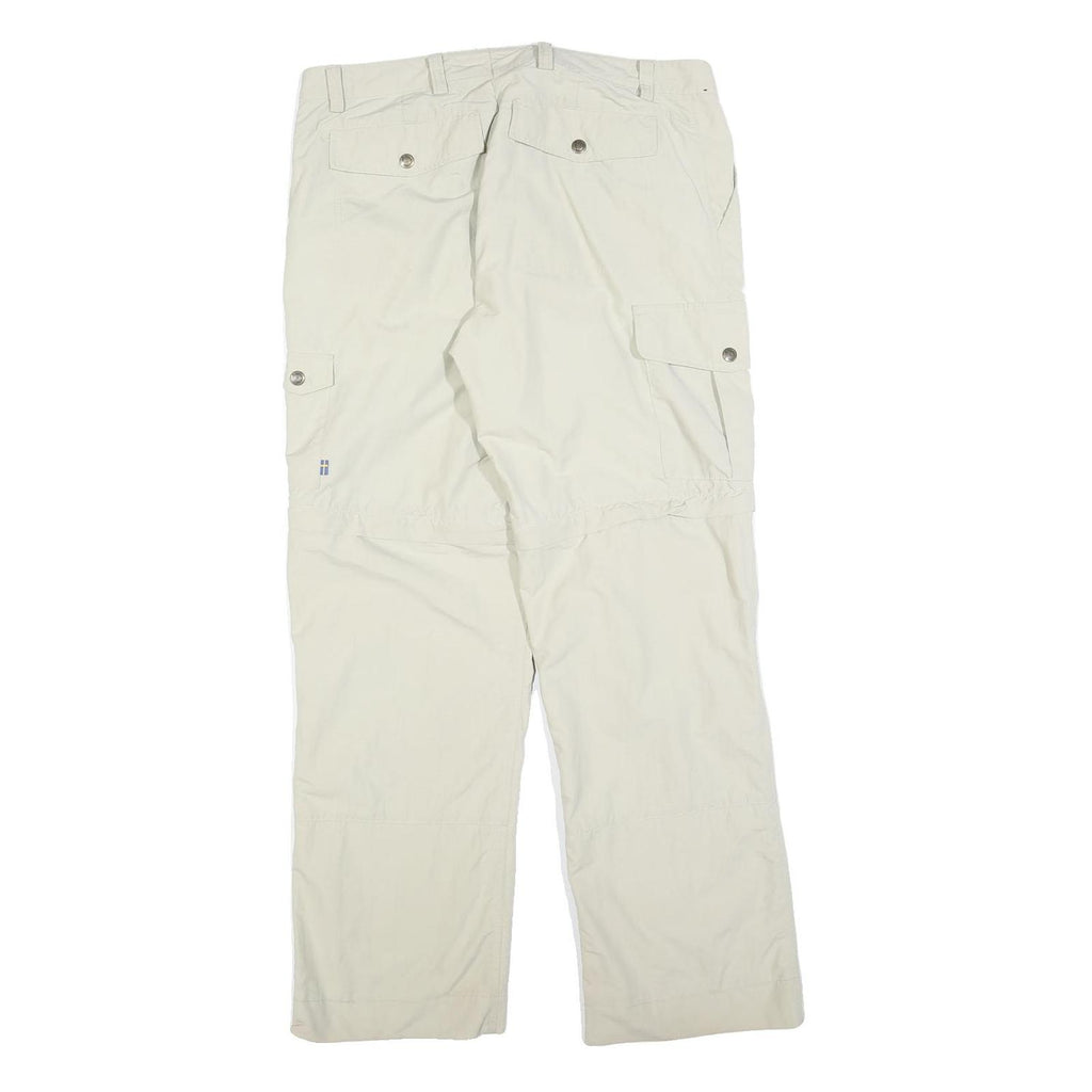 FJALLRAVEN Womens Polyester Blend Beige Regular Cargo Trousers W34 L30 Outdoor