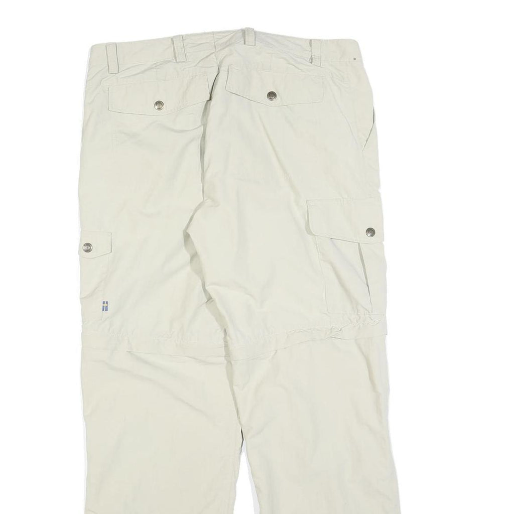 FJALLRAVEN Womens Polyester Blend Beige Regular Cargo Trousers W34 L30 Outdoor