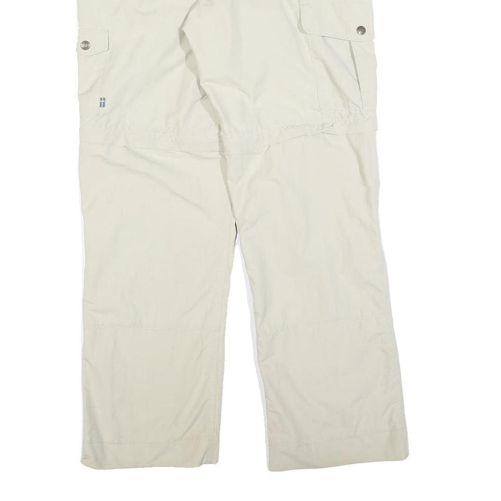 FJALLRAVEN Womens Polyester Blend Beige Regular Cargo Trousers W34 L30 Outdoor