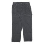 DICKIES Mens Regular Fit Black Cotton Blend Workwear Trousers W34 L30 Utility