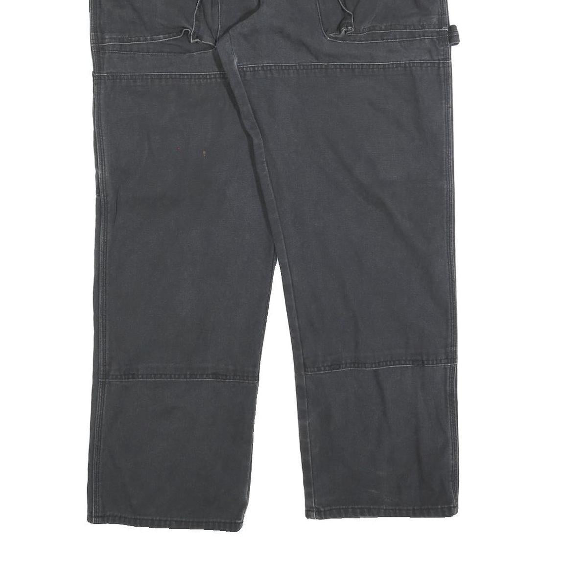 DICKIES Mens Regular Fit Black Cotton Blend Workwear Trousers W34 L30 Utility