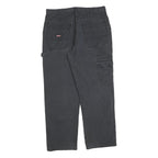 DICKIES Mens Regular Fit Black Cotton Blend Workwear Trousers W34 L30 Utility