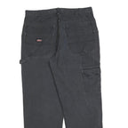 DICKIES Mens Regular Fit Black Cotton Blend Workwear Trousers W34 L30 Utility