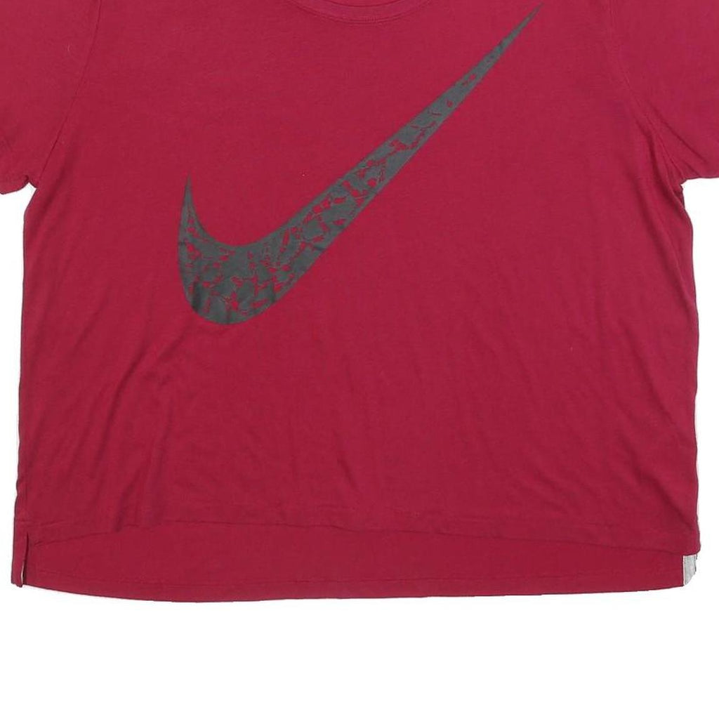 NIKE Womens Red Graphic T-Shirt L Short Sleeve Round Neck Sports Casual