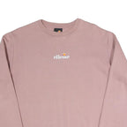 ELLESSE Womens Pink Cotton Blend Crew Neck UK 14 Sweatshirt Casual Pullover