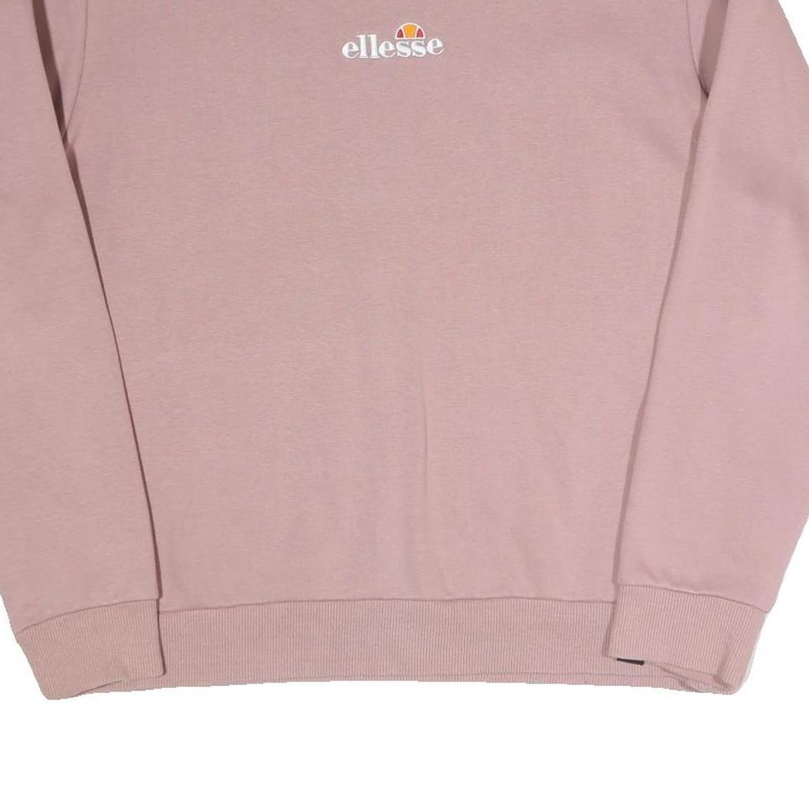 ELLESSE Womens Pink Cotton Blend Crew Neck UK 14 Sweatshirt Casual Pullover
