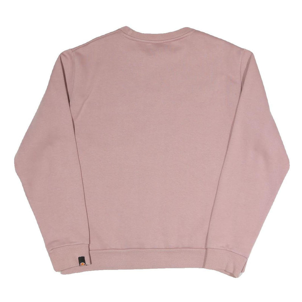 ELLESSE Womens Pink Cotton Blend Crew Neck UK 14 Sweatshirt Casual Pullover