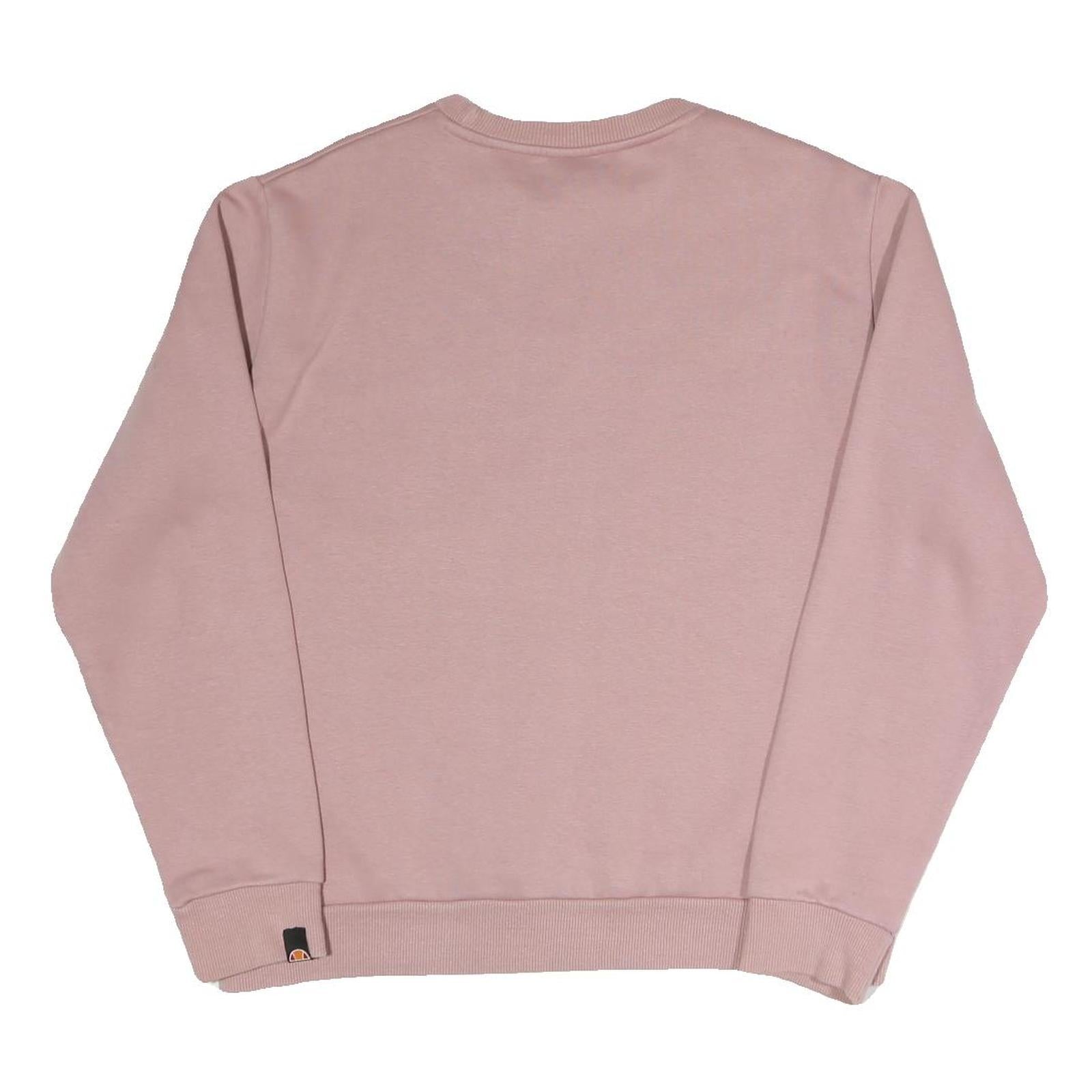 ELLESSE Womens Pink Cotton Blend Crew Neck UK 14 Sweatshirt Casual Pullover