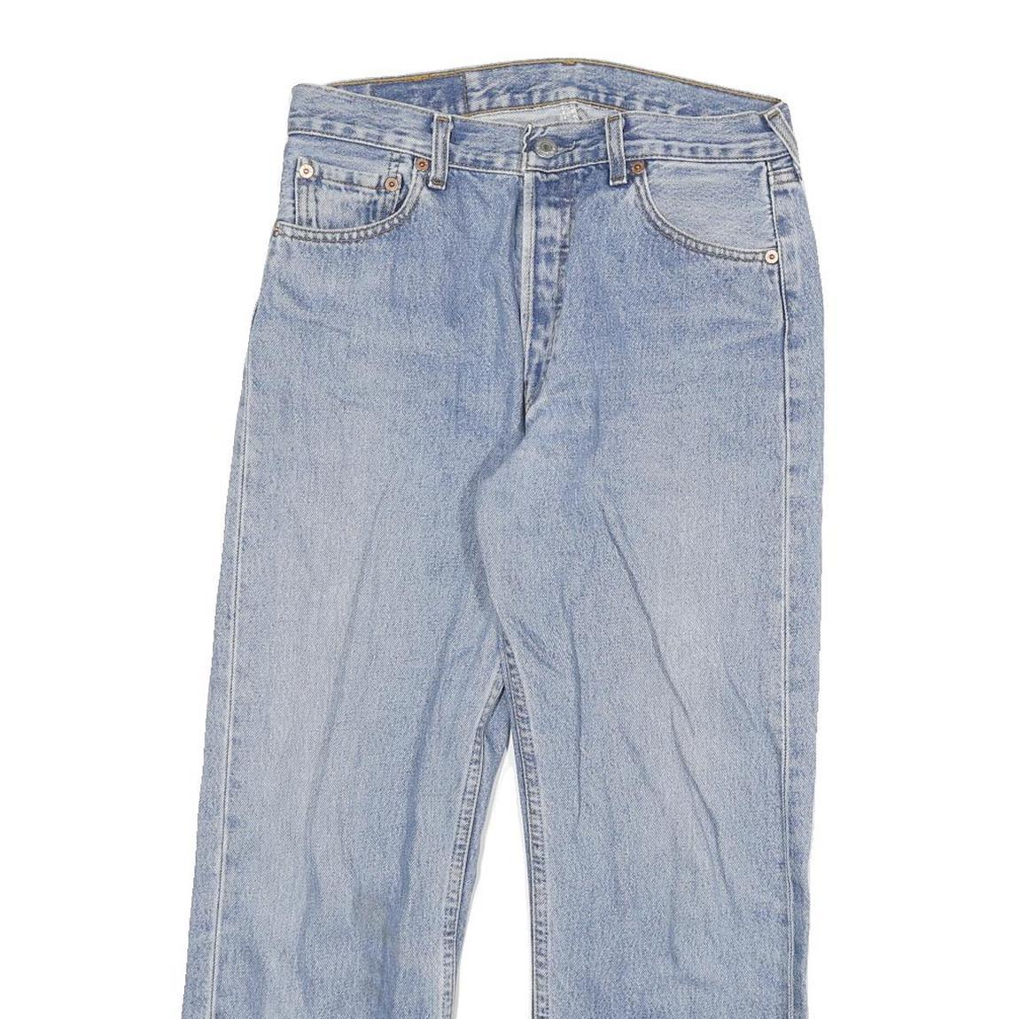 LEVI'S 501 Mens Jeans Blue Regular Straight Denim Light W28 L26 Classic Button