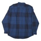 NAUTICA Mens Blue Check Shirt XL Cotton Blend Long Sleeve Classic Fit Casual
