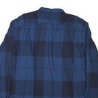 NAUTICA Mens Blue Check Shirt XL Cotton Blend Long Sleeve Classic Fit Casual