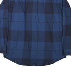 NAUTICA Mens Blue Check Shirt XL Cotton Blend Long Sleeve Classic Fit Casual