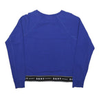 DKNY Womens Blue Crew Neck S Sport Logo Detail Sweatshirt Pullover