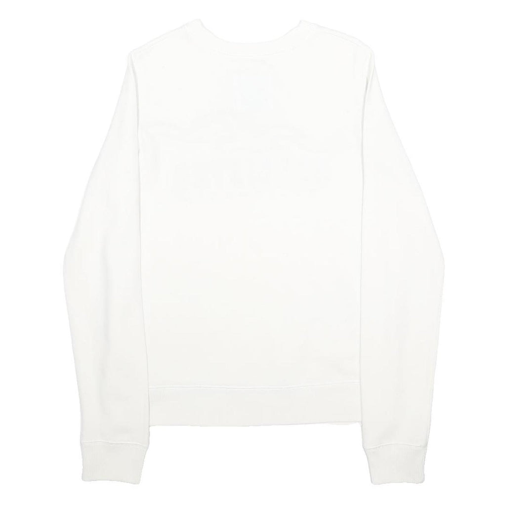 HOLLISTER Mens White Crew Neck XS Cotton Blend Pullover Sweatshirt Logo