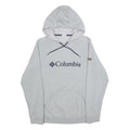 COLUMBIA Mens Grey Hoodie S Cotton Blend Pullover Casual Lightweight