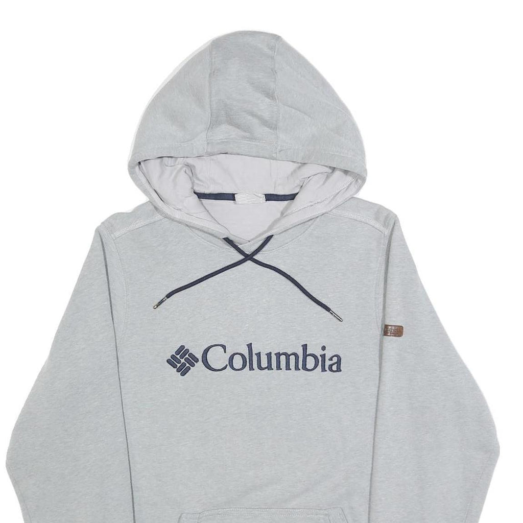 COLUMBIA Mens Grey Hoodie S Cotton Blend Pullover Casual Lightweight