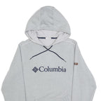 COLUMBIA Mens Grey Hoodie S Cotton Blend Pullover Casual Lightweight