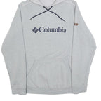 COLUMBIA Mens Grey Hoodie S Cotton Blend Pullover Casual Lightweight