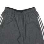 ADIDAS Mens Grey Casual Shorts L W30 Polyester Blend 3 Stripe Sportswear