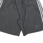 ADIDAS Mens Grey Casual Shorts L W30 Polyester Blend 3 Stripe Sportswear