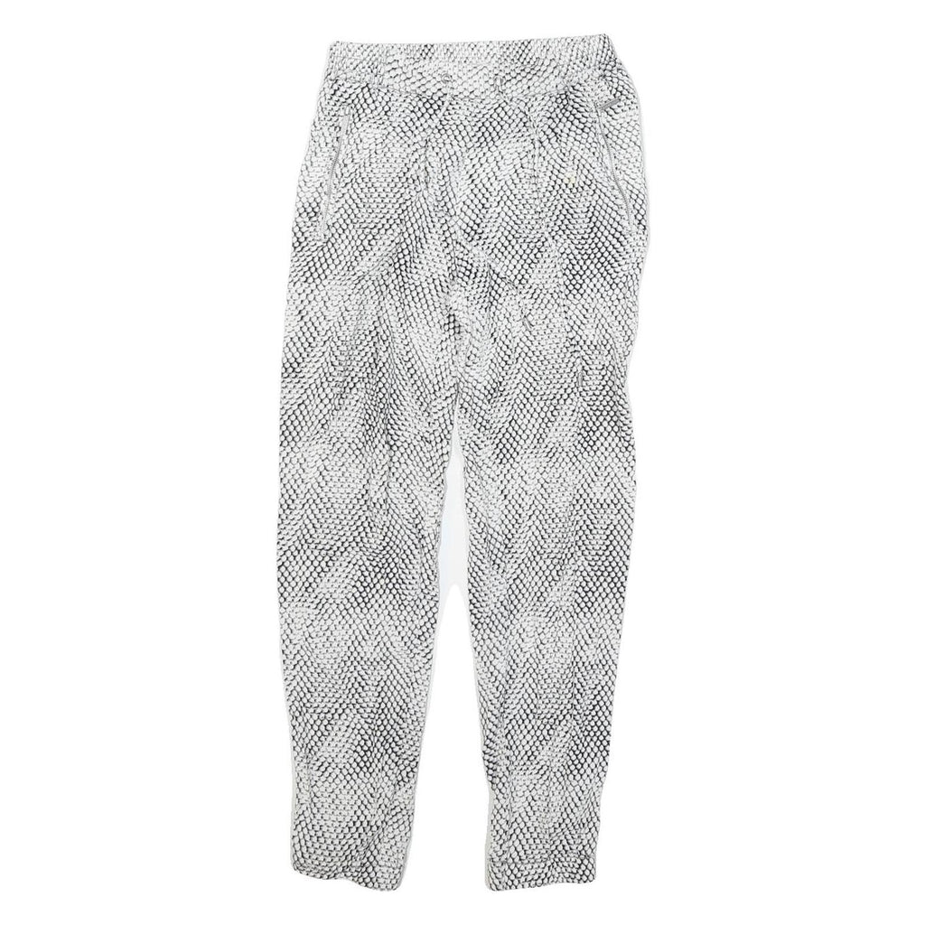 MICHAEL KORS Womens Viscose White & Black Regular Drawstring Trousers W24 L26