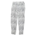 MICHAEL KORS Womens Viscose White & Black Regular Drawstring Trousers W24 L26