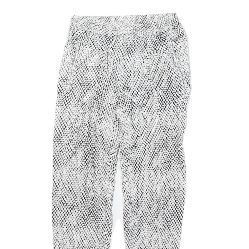 MICHAEL KORS Womens Viscose White & Black Regular Drawstring Trousers W24 L26