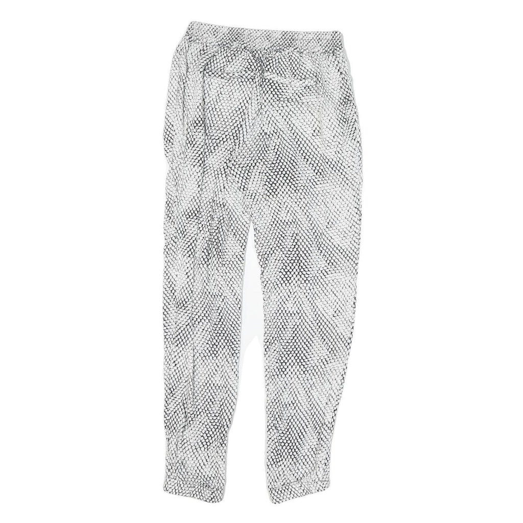 MICHAEL KORS Womens Viscose White & Black Regular Drawstring Trousers W24 L26
