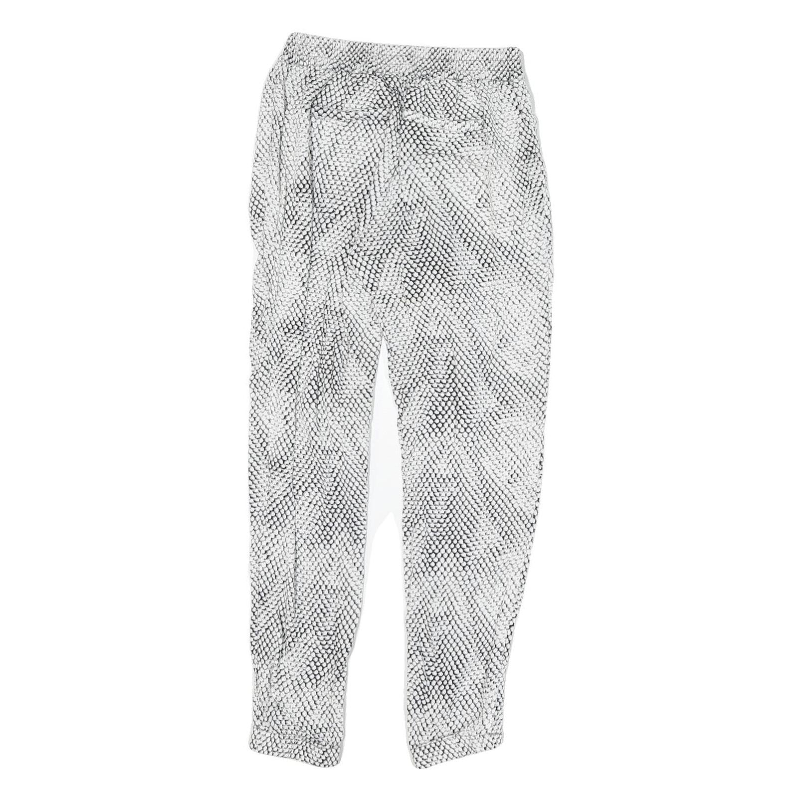 MICHAEL KORS Womens Viscose White & Black Regular Drawstring Trousers W24 L26
