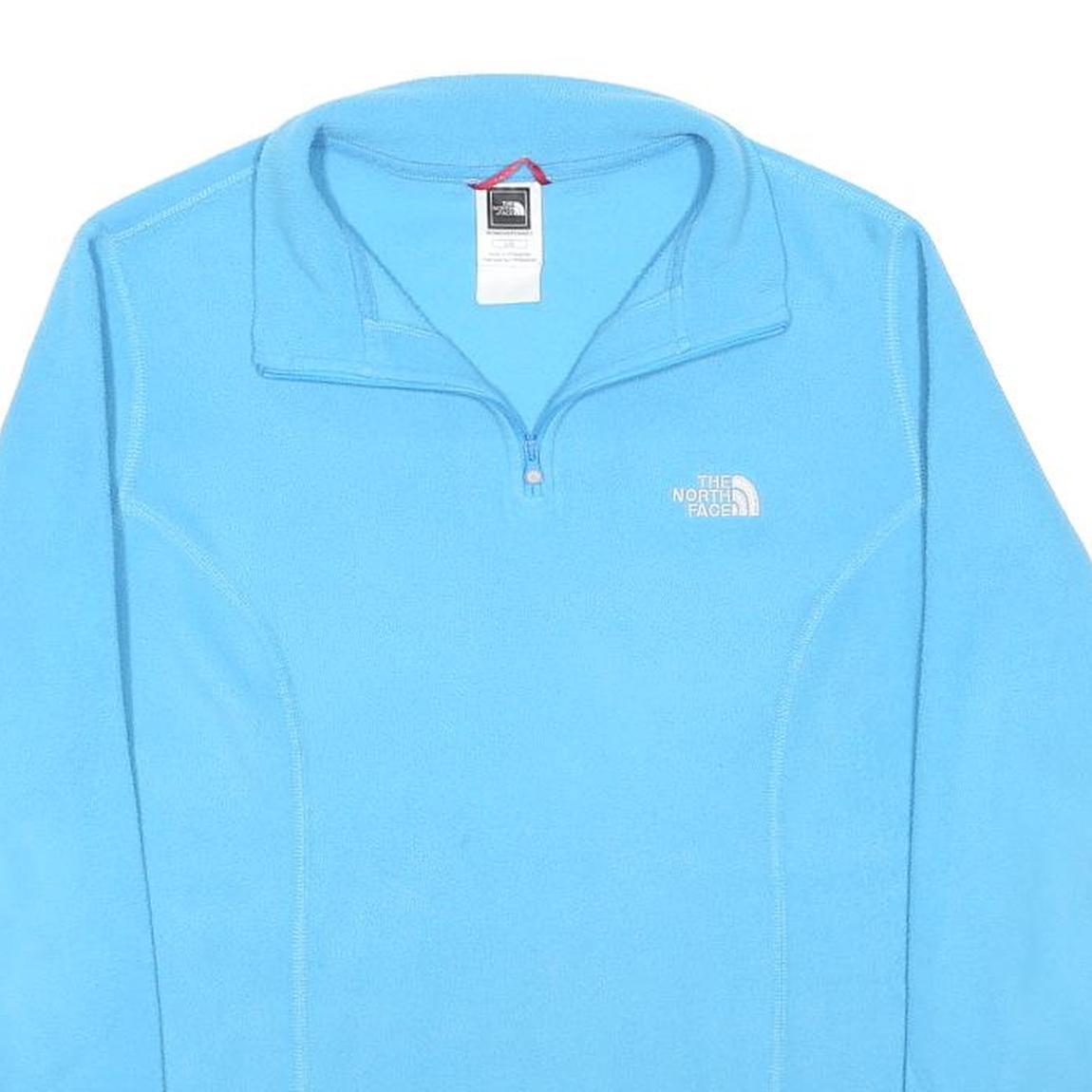 THE NORTH FACE Womens Blue Plain Pullover Crew Neck Regular Fit L Polyester