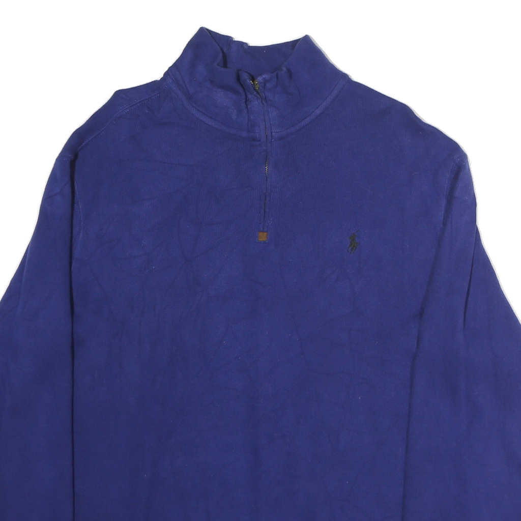 POLO RALPH LAUREN Mens Blue Cotton Pullover Jumper Crew Neck M Classic Fit