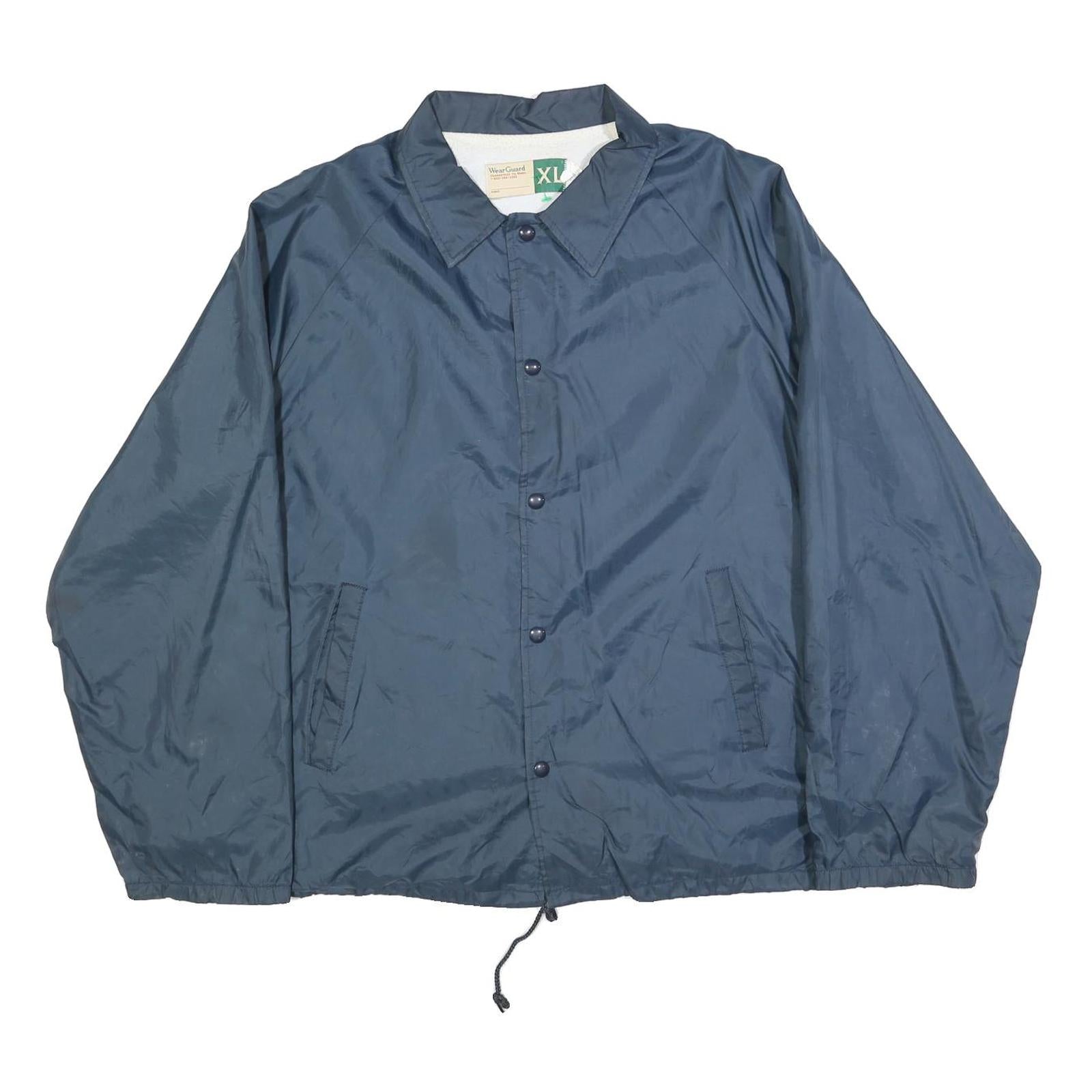 WEAR GUARD Mens Blue Button Jacket XL Polyester Plain Lightweight Casual