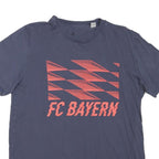 ADIDAS Mens Blue FC Bayern Graphic T-Shirt M Short Sleeve Crew Neck