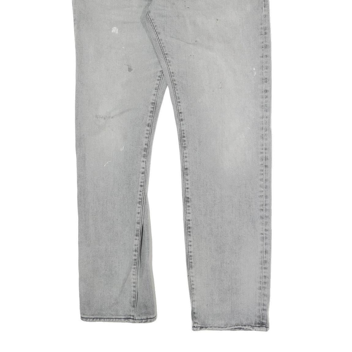 CARHARTT WIP Mens Jeans Grey Regular Straight Denim Medium W34 L30 Workwear Zip