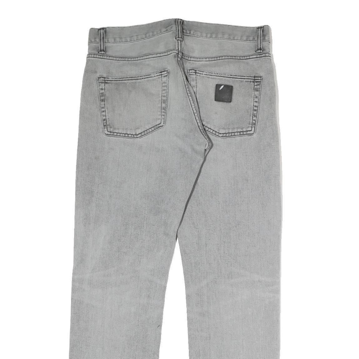 CARHARTT WIP Mens Jeans Grey Regular Straight Denim Medium W34 L30 Workwear Zip