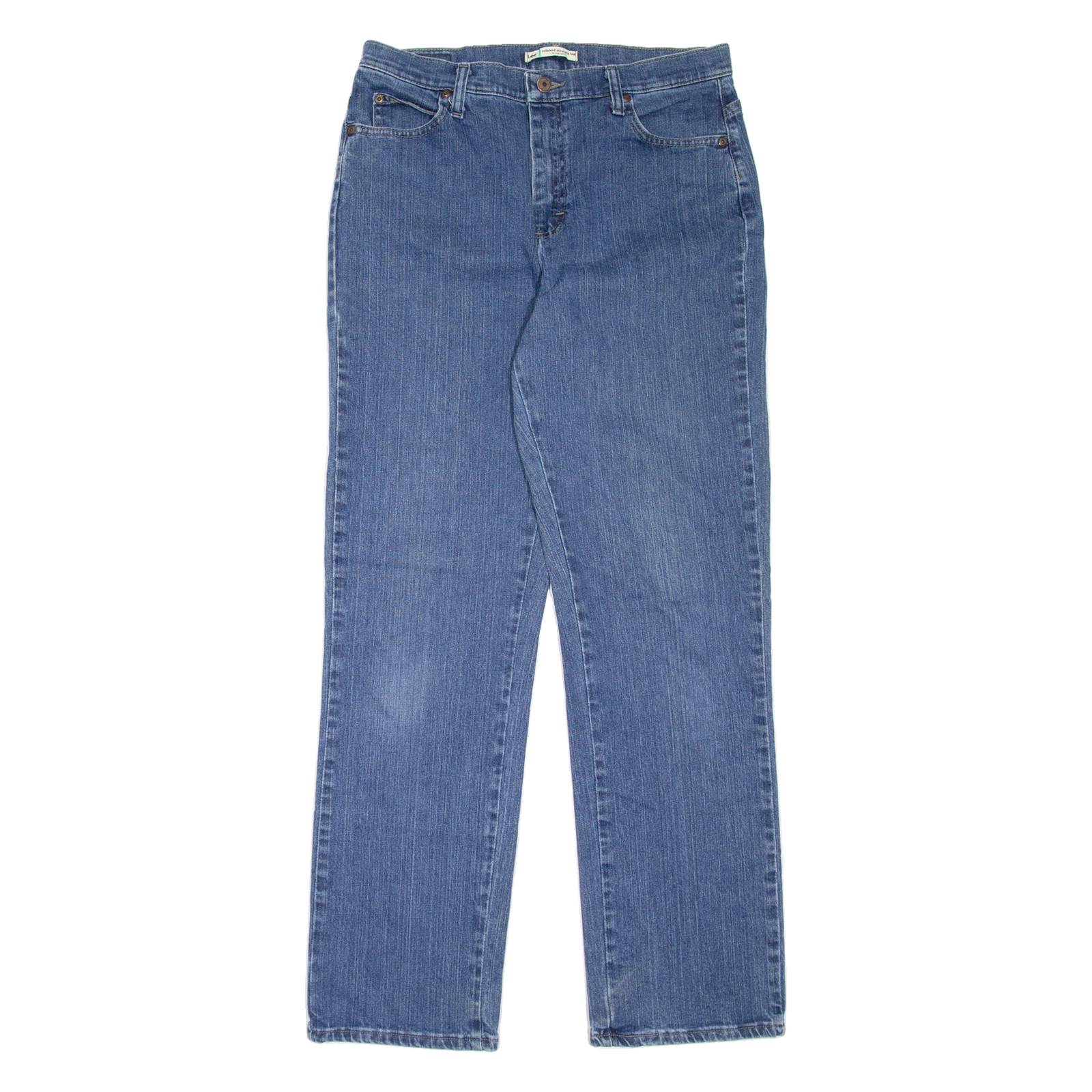 LEE Womens Jeans Blue Relaxed Straight W32 L32