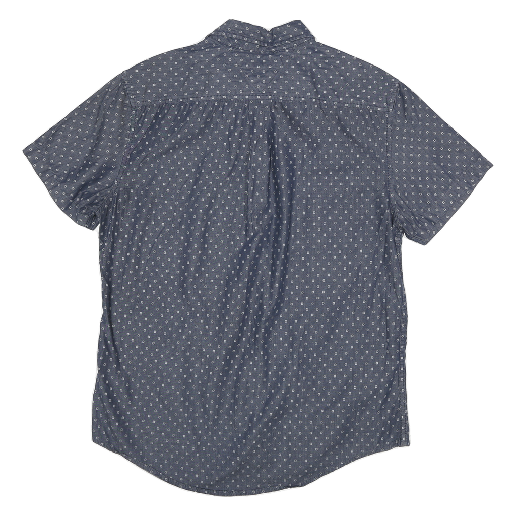 TOMMY HILFIGER Mens Blue Shirt S Cotton Blend Printed Casual Short Sleeve